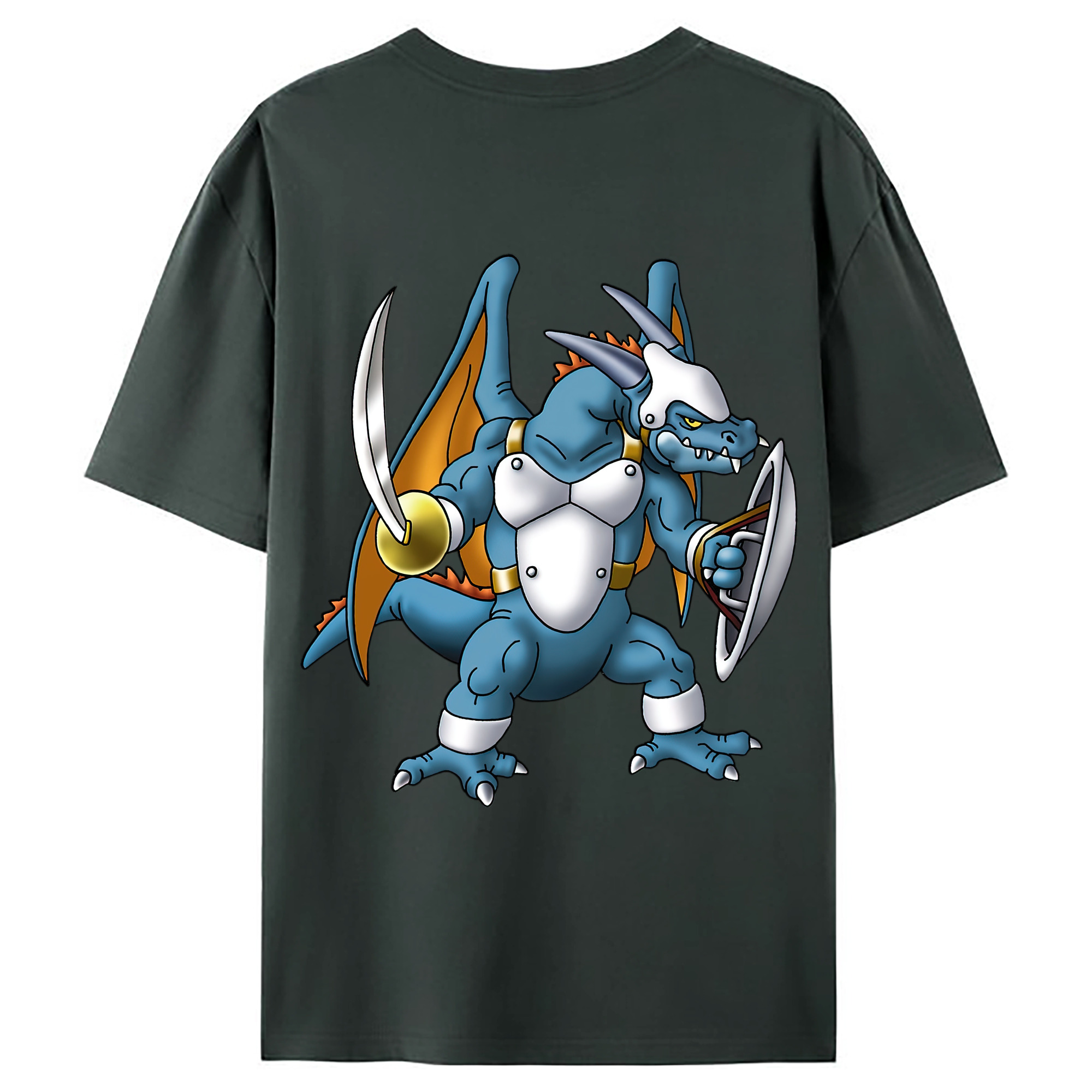 （画像用） ドラゴンクエスト Doragon Kuesuto Dragon Quest 綿100％ メンズ半袖Tシャツ（バックプリント） 通気性